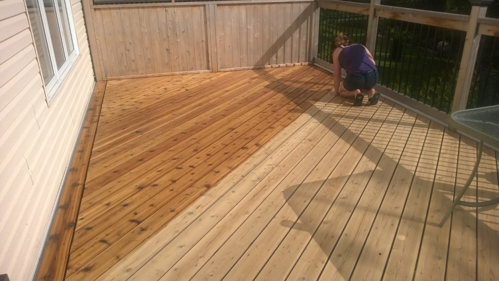 Staining the decking